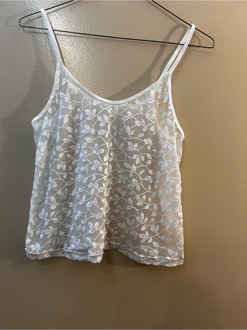 Off White Floral Lace Camisole Tank - Women